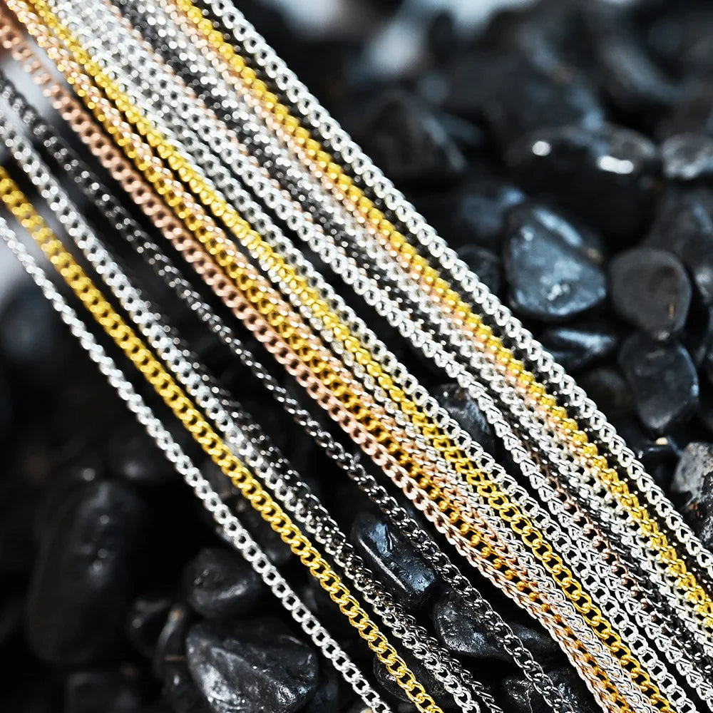 100cm Nail Bracelet Jewelry Metallic And Gold-Colored Chain For Retro Punk Style Nail Accessories Nail Decoration Fittings HIP