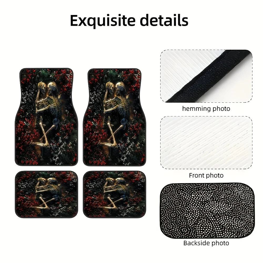 4-Piece Skull Pattern Car Floor Mats – Universal Non-Slip Set Car Floor Mats HIP