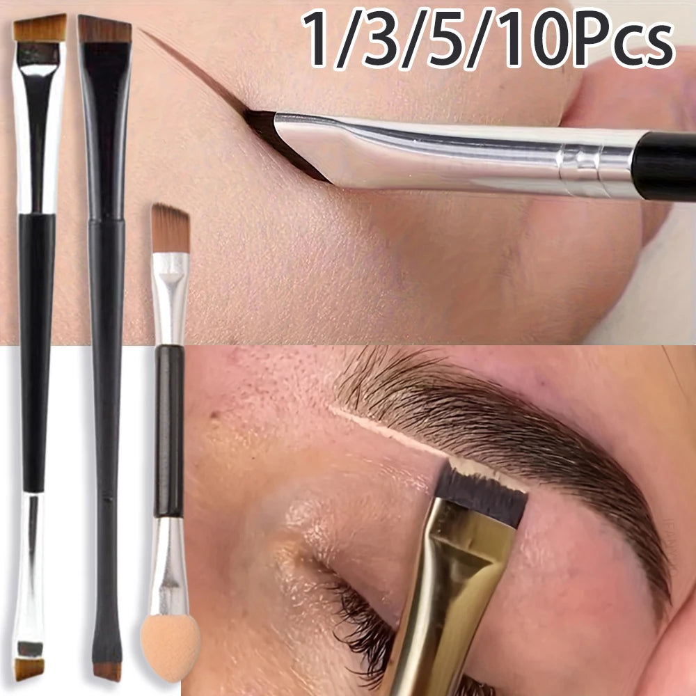 Professional Eyebrow Brush Eyeliner Angled Flat Head Blade Eye Liner Brow Contour Makeup Brushes Double-head Makeup Tool 1~10PC HIP