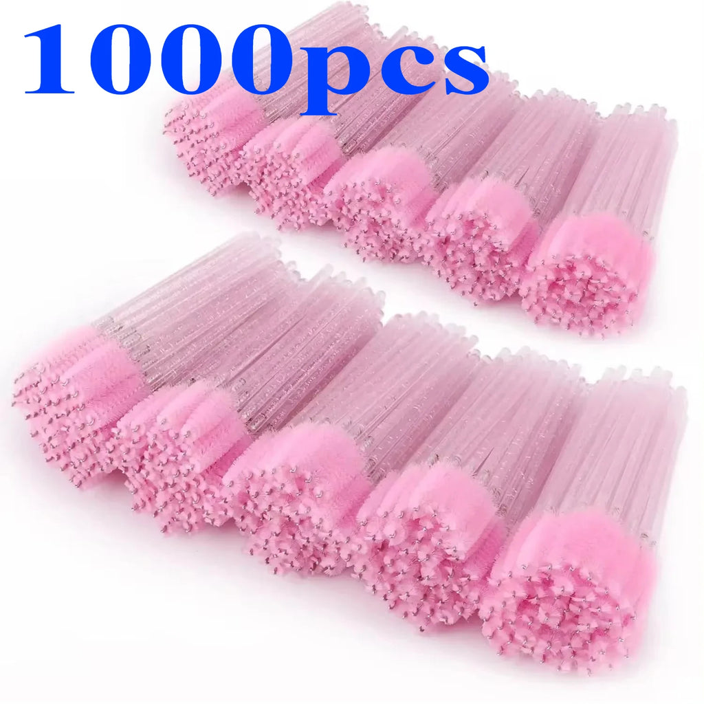500/1000pcs Disposable Mascara Wands & Spoolie Brushes – RUZOFO Disposable Spoolie Brushes HIP C502-Pink 1000pcs
