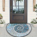 Semi-Circular Geometric Mosaic Door Mat – Indoor & Outdoor Decorative Door Mat HIP 4 50x80cm-Felt