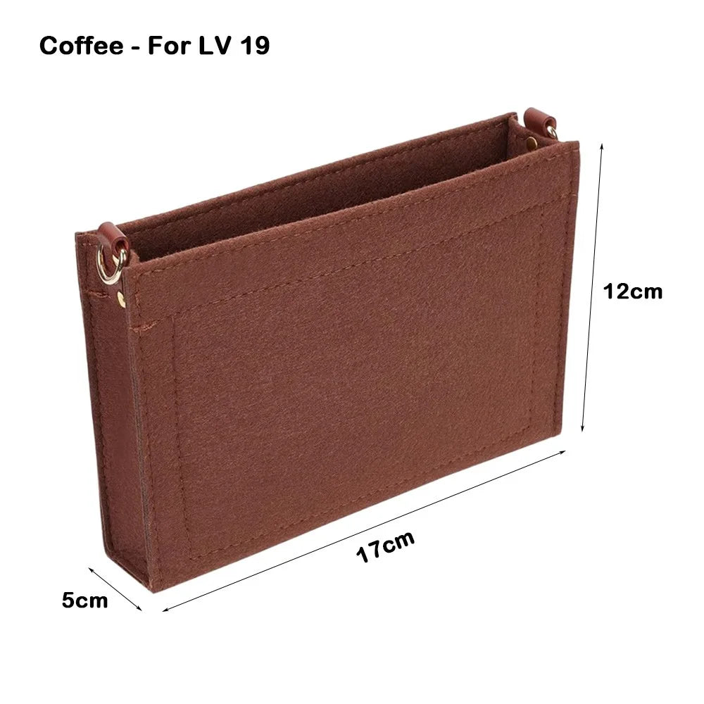 Felt Handbag Insert Organizer – Storage Liner for Bags Handbag Insert Organizer HIP Coffee - For LV 19
