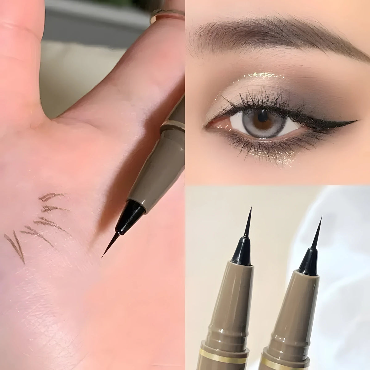 0.01mm Ultra Slender Liquid Eyeliner Pen, Extra Slim Eyebrows Pen Waterproof Professional Sweat Proof Liquid Eye Brow Pencil Lon HIP
