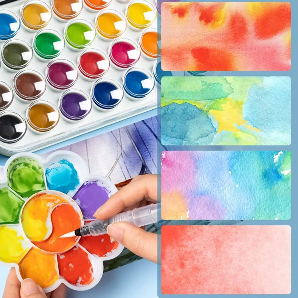 Washable Watercolor Paint Set 12–48 Colors with Water Brush Pen Watercolor Paint Set HIP