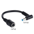 HP Dell Laptop Power Cable 7.4x5.0 to 4.5x3.0 Elbow Adapter Laptop Power Cable HIP As Photo