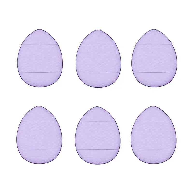 3/10pcs Mini Size Professional Cosmetic Cushion Puff Concealer Foundation Detail Puff Finger Puff Set Makeup Sponge Beauty Tool HIP Purple No Box 6Pcs