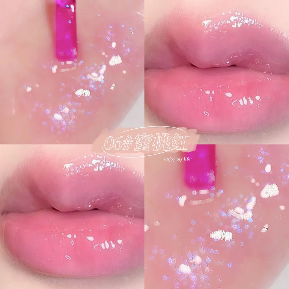 Shiny Pearl Moisturizer Color-changing Lip Gloss Transparent 3D Holographic Lip Plumping Oil Lip Make Up Plumper Nutritious Care HIP B-type 6