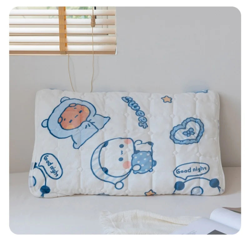 Cute Panda Flannel Pillowcase – Elastic Strap Pillow Cover Decorative Pillowcase HIP
