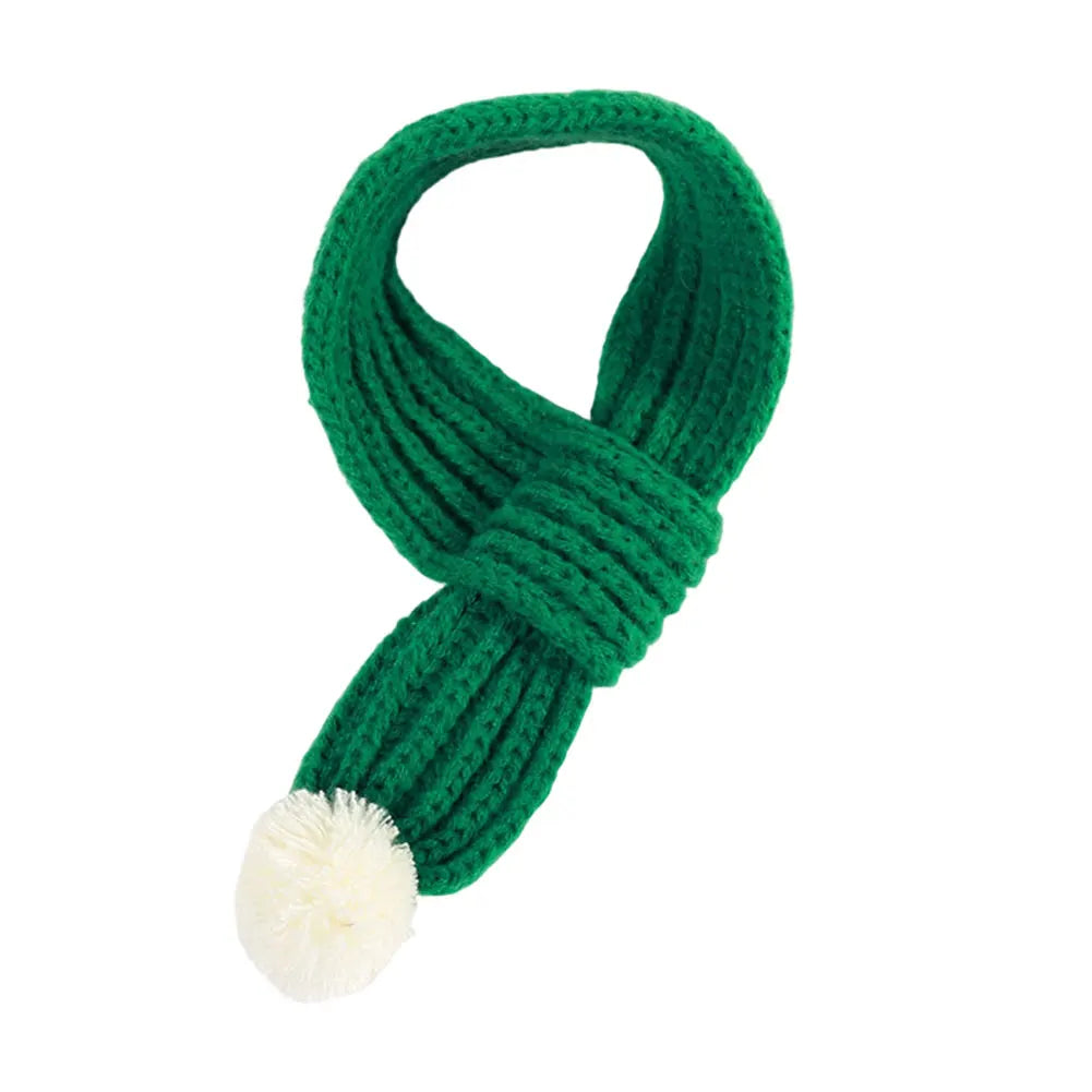 Winter Warm Knitted Pet Scarf Christmas Dog Scarf Universal Collar New Year Pet Scarf for Small Medium Dog Teddy Chihuahua HIP Green S