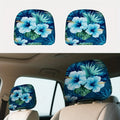 2-Pack Tropical Hibiscus Car Headrest Covers – Blue Floral Car Headrest Covers HIP Blue
