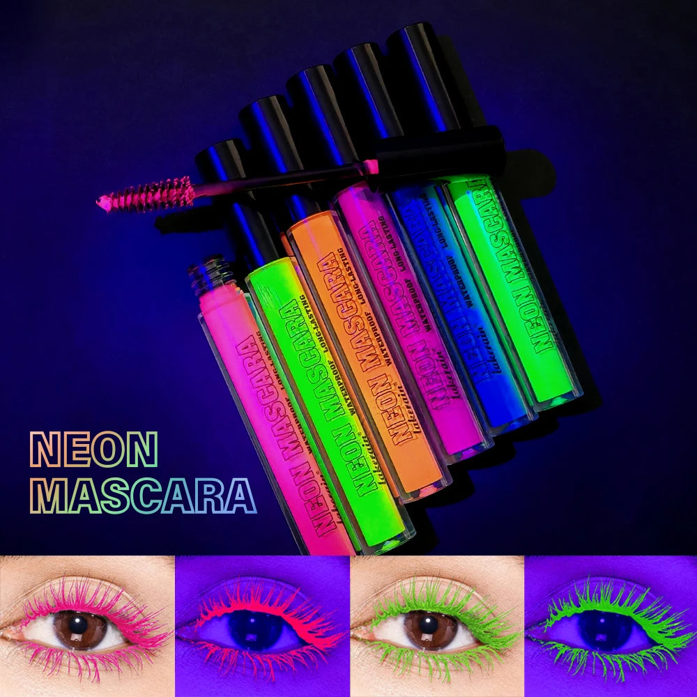 Color Mascara Thick Curl Waterproof Natural Eyelash Long Lasting Blue White Green Pink Luminousk Eye Makeup Korean Cosmetics HIP