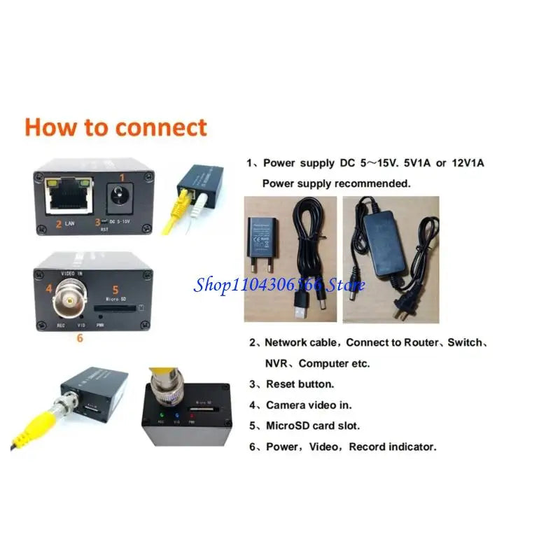 4-in-1 Analog to Network Converter H.265 RTSP – CVBS AHD TVI Video Signal Converter HIP