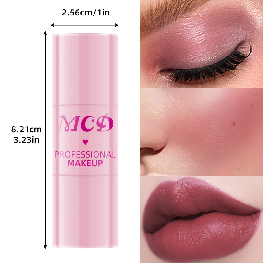 6Colors Makeup Blush Stick Lip Tinted Cooling Water Jelly Tint Jelly Blush Stick Bronzer Cheek and Nose Grooming Matte Blush HIP