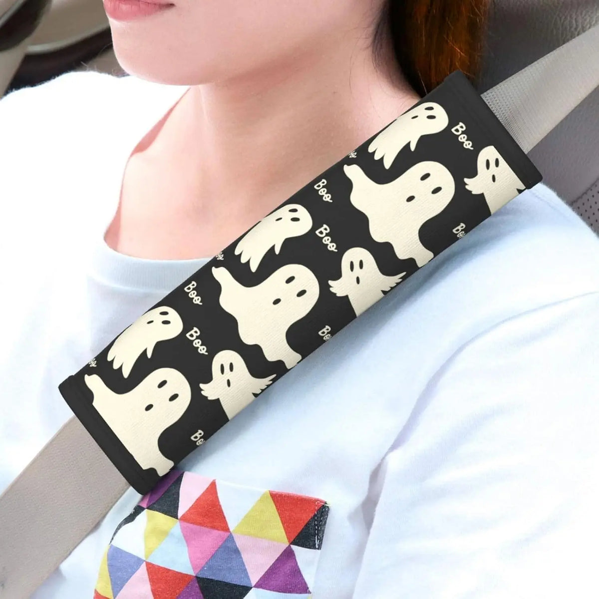 Ghost Pattern Seat Belt Shoulder Pads – Pack of 2 | Universal Seat Belt Cover HIP