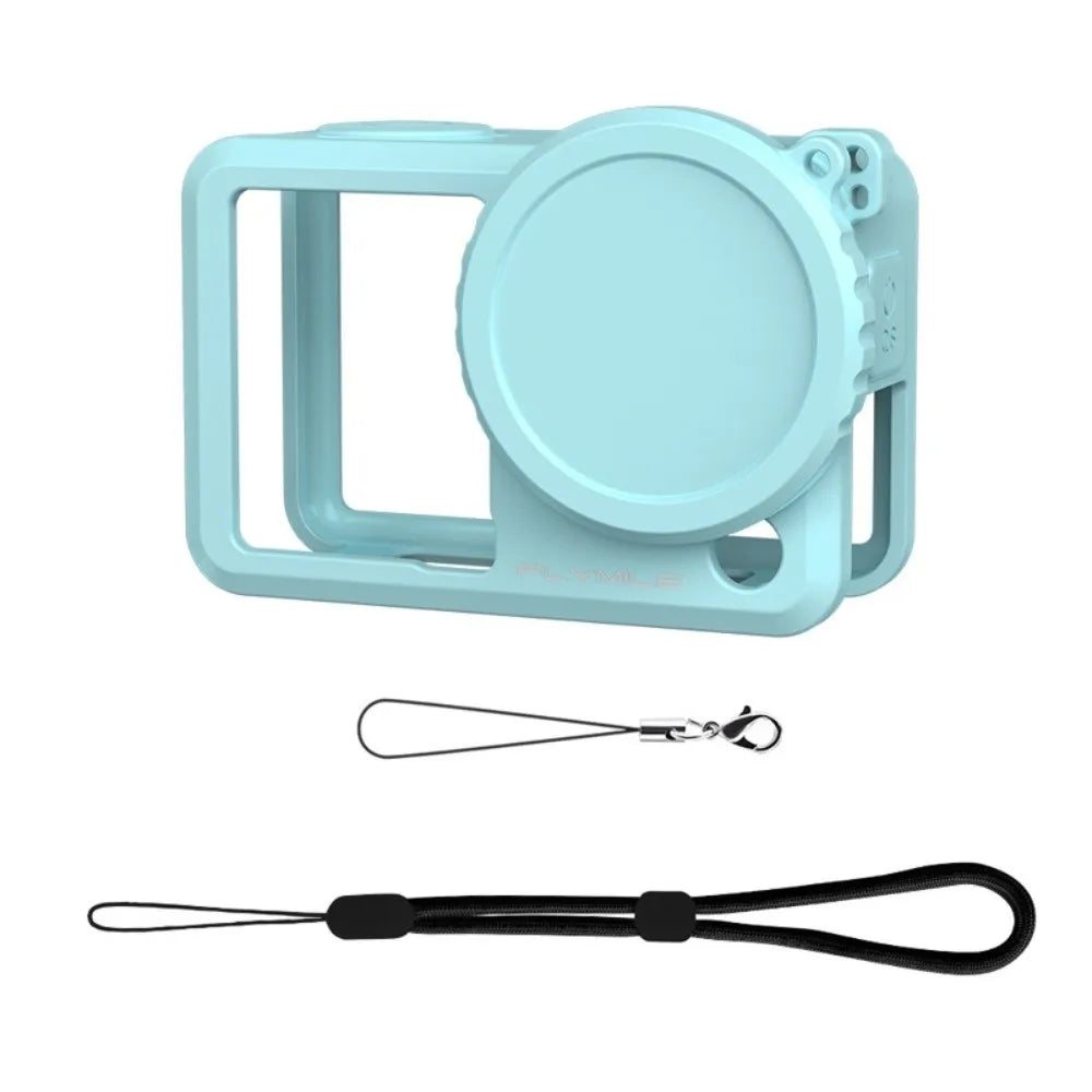 Silicone Case & Lens Cap with Anti-Lost Rope for DJI Osmo Action 6 Camera Protective Case HIP Blue