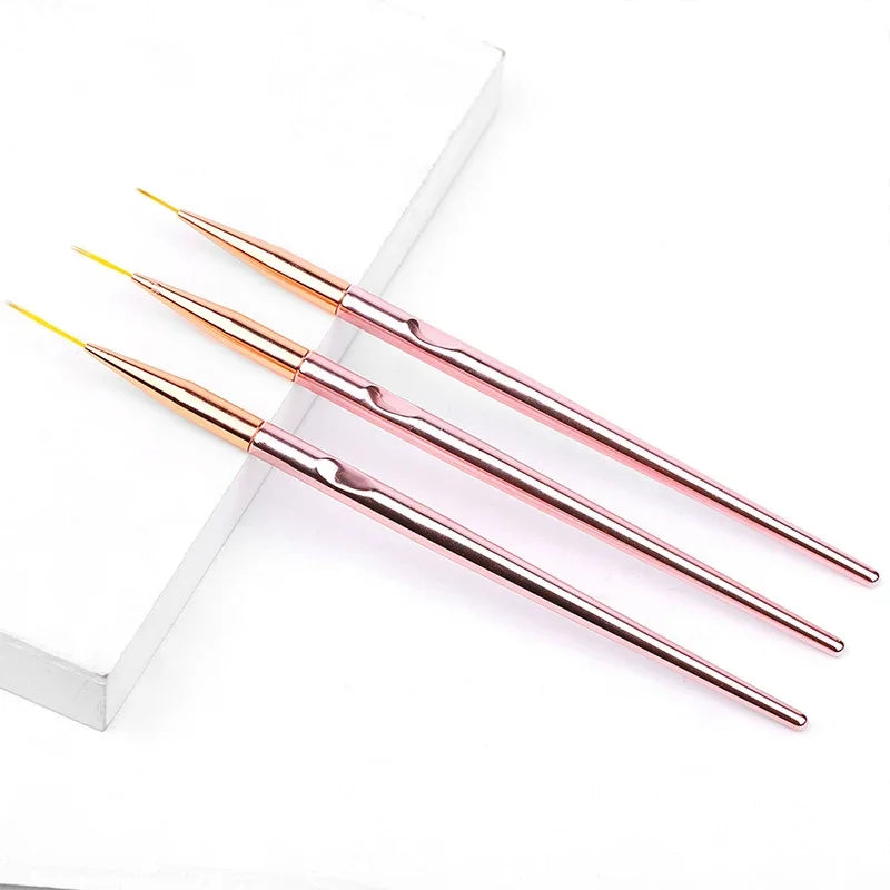 3-Piece Nail Art Liner Brush Set – Striping & Detail Pens Nail Art Brush Set HIP
