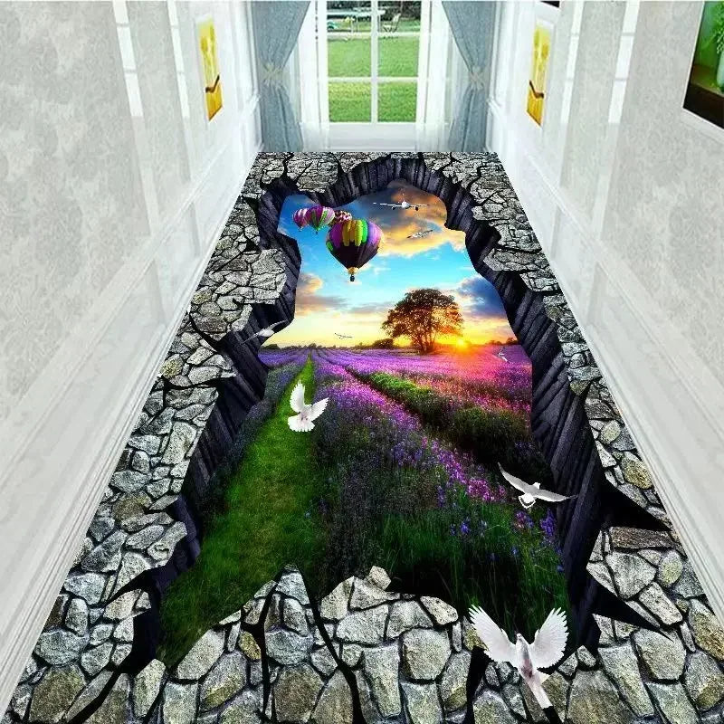 2D Visual Effect Anti-Slip Door Mat – Floral Rug for Home Anti-Slip Door Mat HIP 1 40x120-Felt