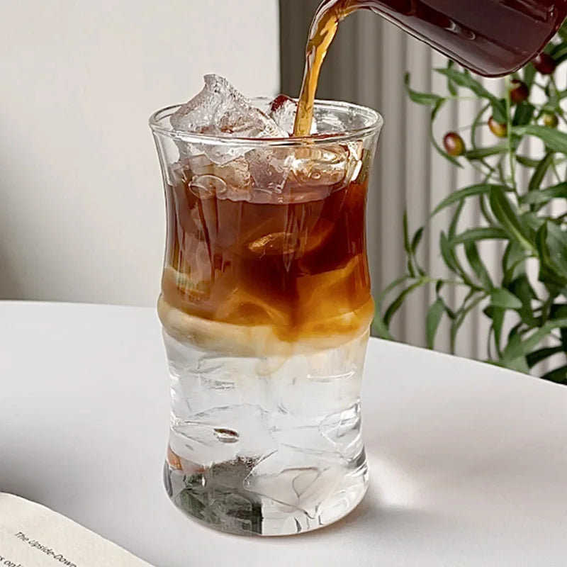 415ml Striped Glass Tumbler | Heat-Resistant Drinkware Glass Tumbler HIP