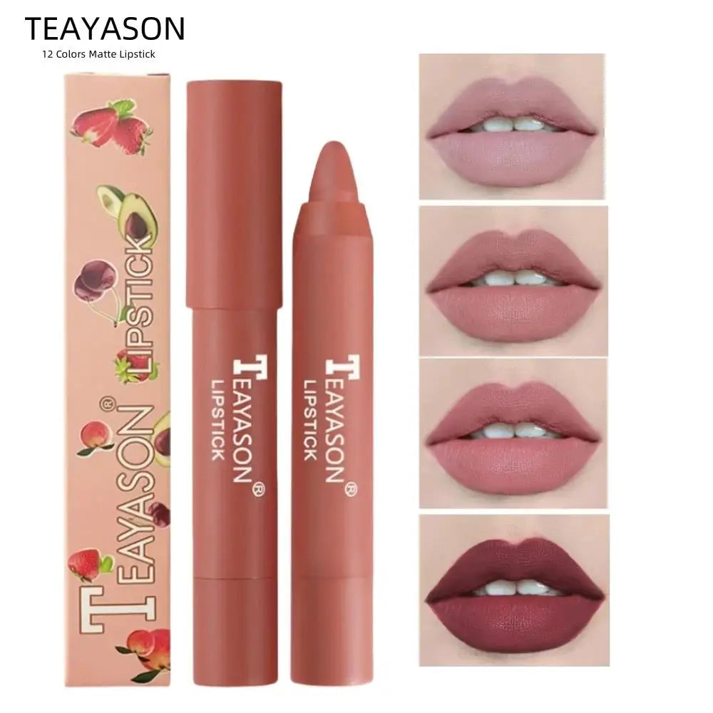TEAYASON Velvet Matte Lip Crayon – Long-Lasting High Pigment Matte Lip Crayon HIP