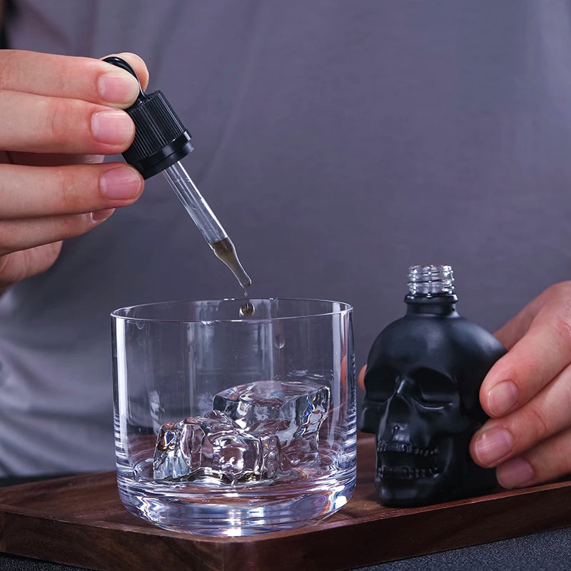 Skull Glass Bitters Dropper Spray Bottle 30/60/120ml Glass Bitters Bottle HIP