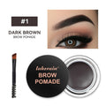 Lakerain Brow Pomade with Dual-Ended Brush Long-Lasting Waterproof Sweatproof Natural Smooth Eyebrow Brow Pencil Makeup HIP 1 Add a brush
