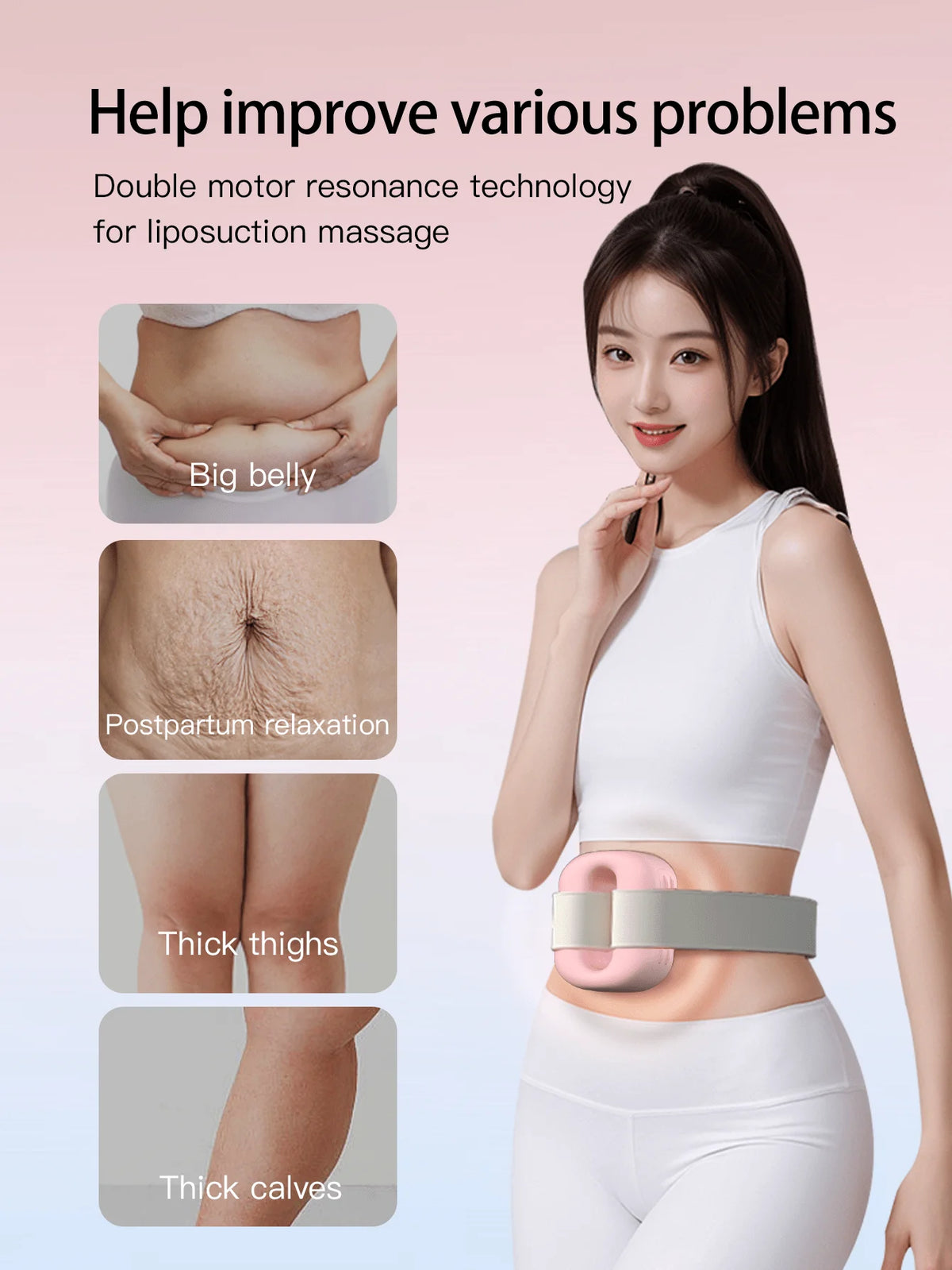 Electric Heat Compress Waist Massage Belt – USB Rechargeable Waist Massage Belt HIP