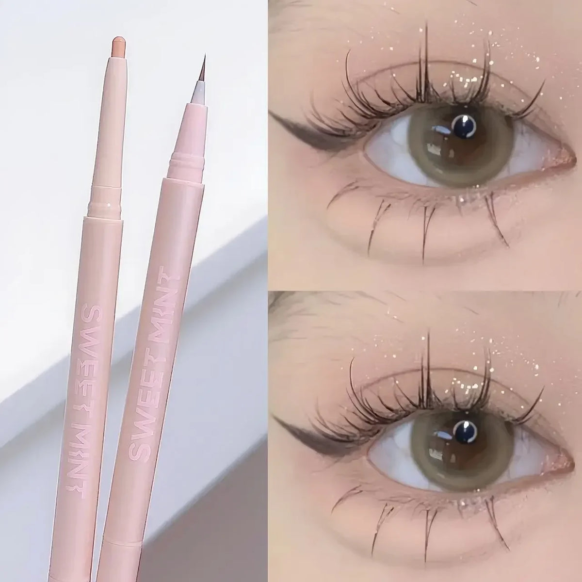 Double-ended Lying Silkworm Pencil Natural Non-smudge 2-in-1 Highlighting Eyeshadow Pen Waterproof Liquid Lower Eyelid Liner Pen HIP 01