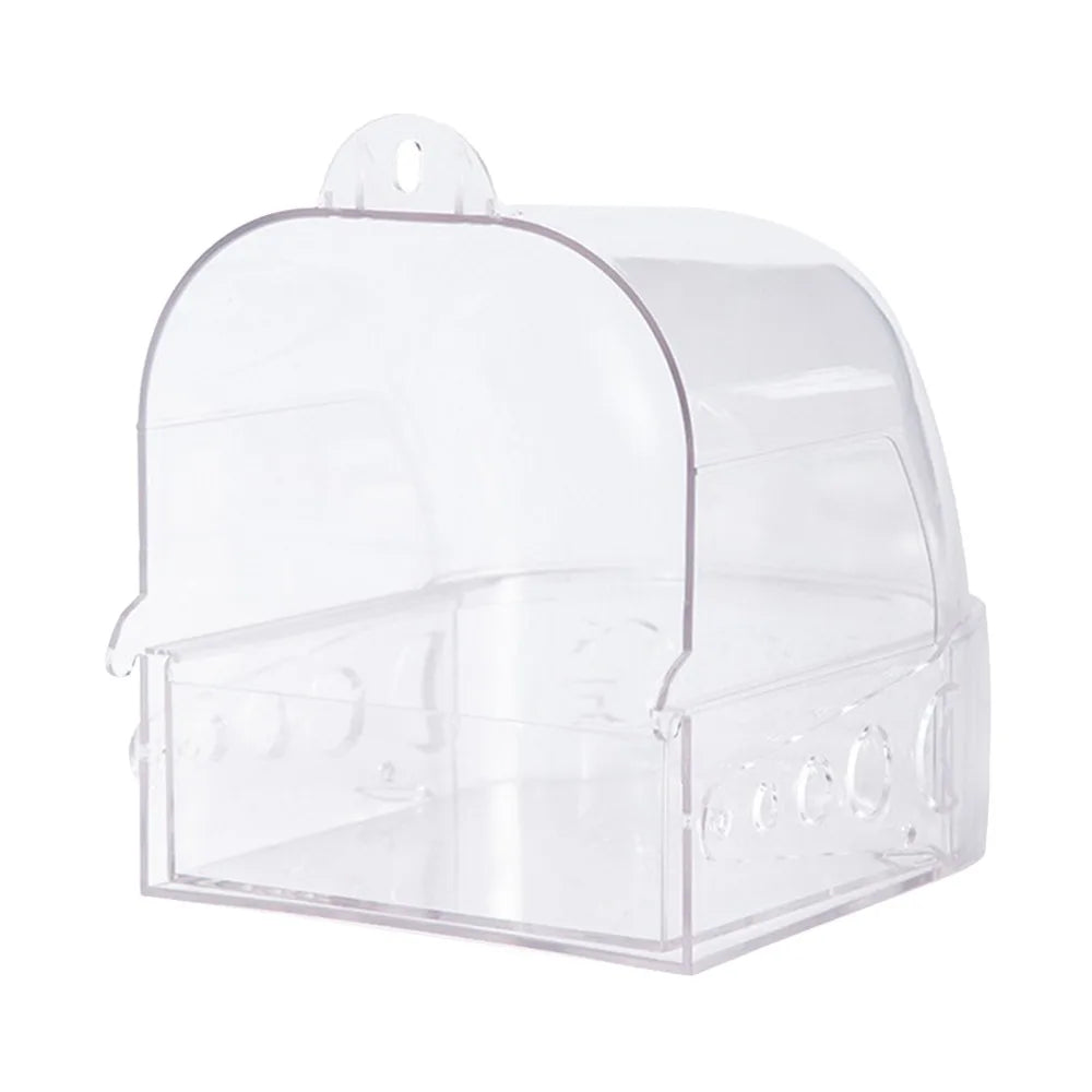 Wall-Mount Parrot Bath Tub – Drawer Style Bird Bath Box Bird Bath Box HIP Transparent