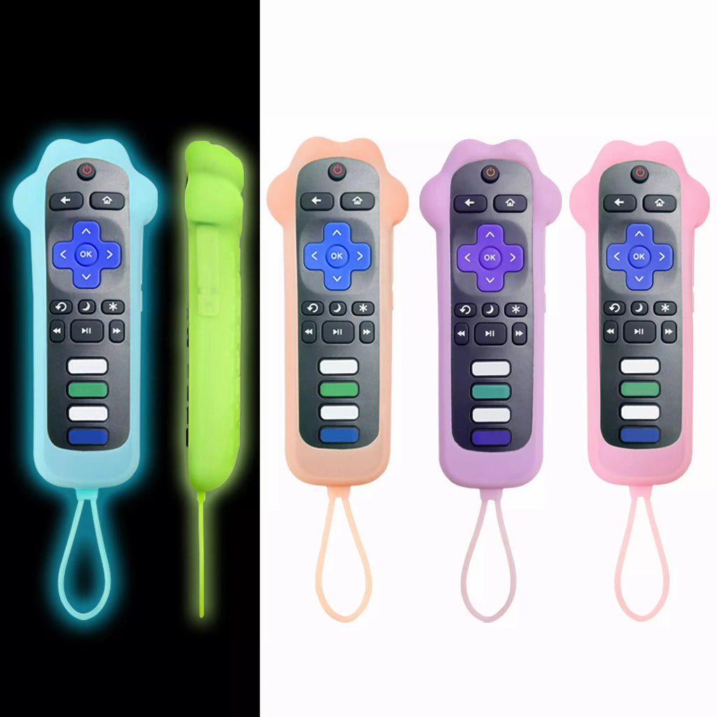Dog Paw Glow-in-the-Dark Silicone Remote Cover | TCL Roku Remote Control Cover HIP Green Purple