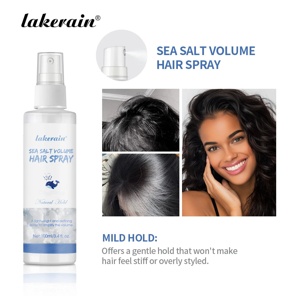 Volumizing Sea Salt Hair Spray Dry Shampoo Anti-Frizz Detangler Long Lasting Hair Styling & Care Product HIP 100ml