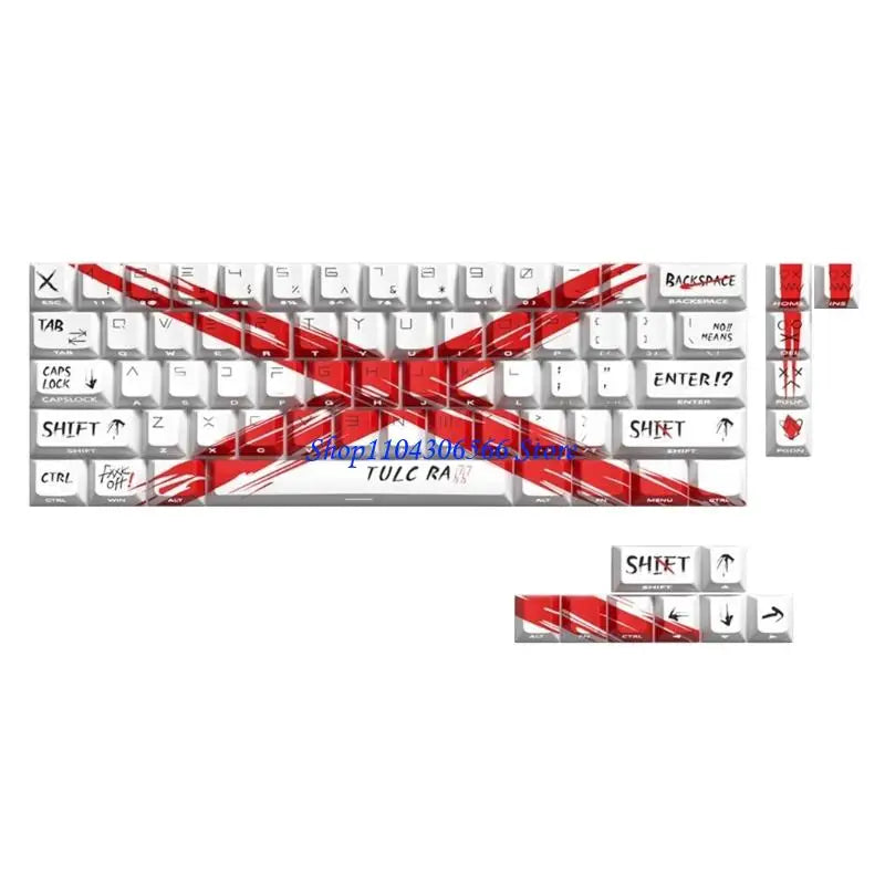 74-Key Objection Sustained Backlit Keycaps – Side-Lit Print Mechanical Keycap Set HIP White China Mainland