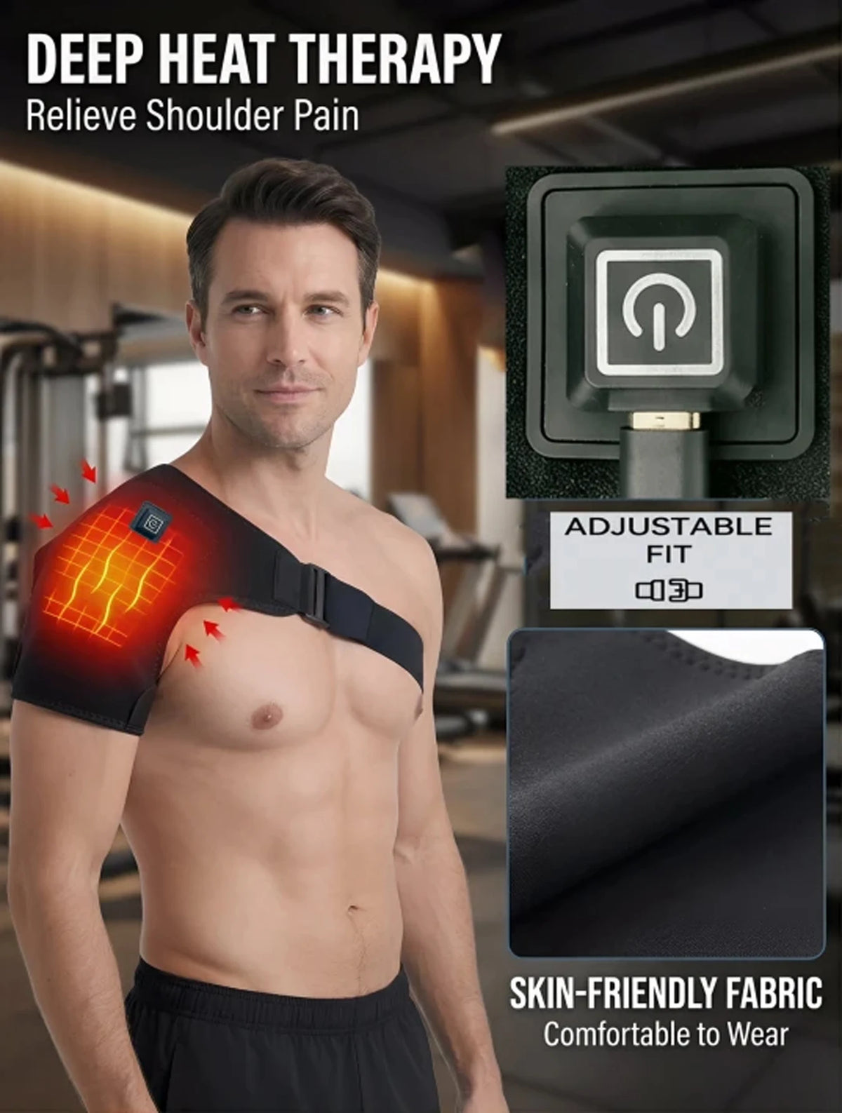 Wearable Heated Shoulder & Neck Massager – 3 Heat Levels Heated Shoulder Wrap HIP