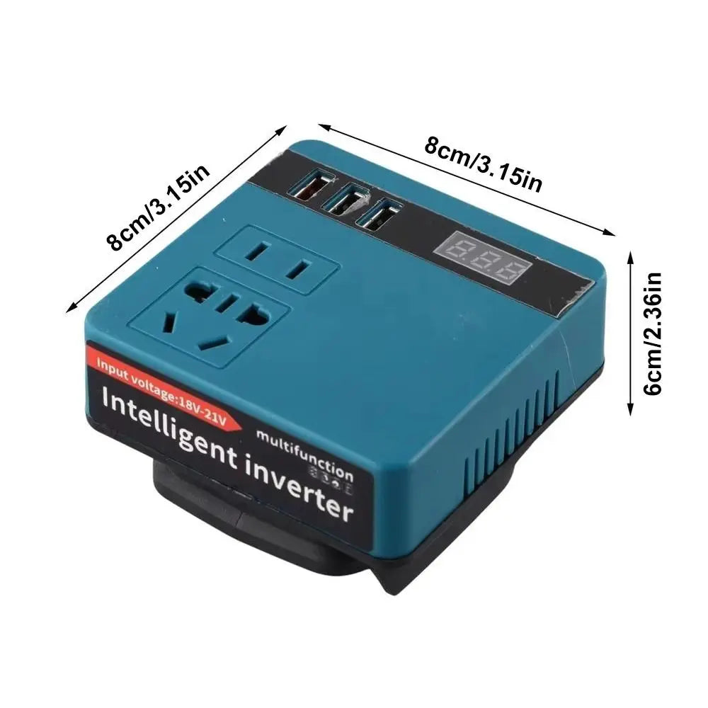 120W Battery Inverter 18V–20V DC to 220V AC + USB QC3.0 Power Inverter HIP