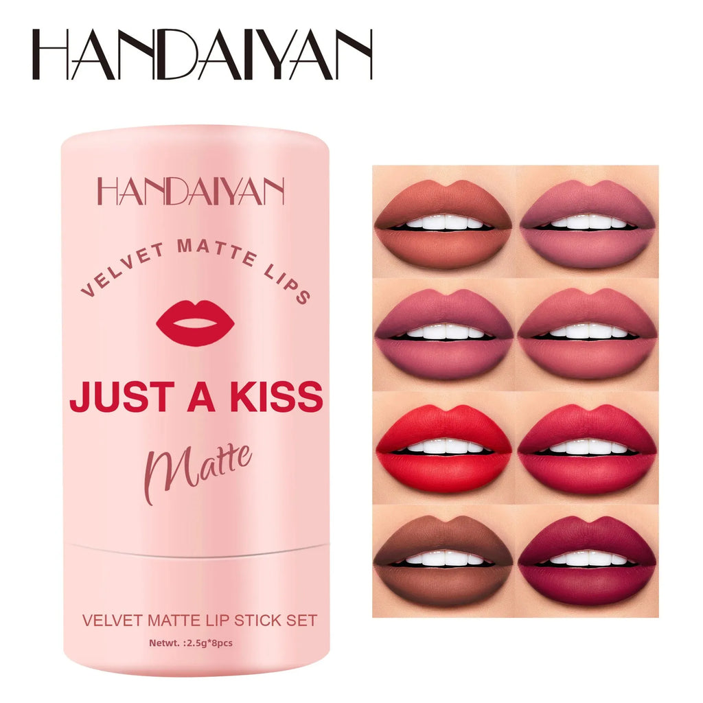 Handaiyan 8-Pc Velvet Matte Lipstick Gift Set | Long-Lasting Matte Lipstick Set HIP