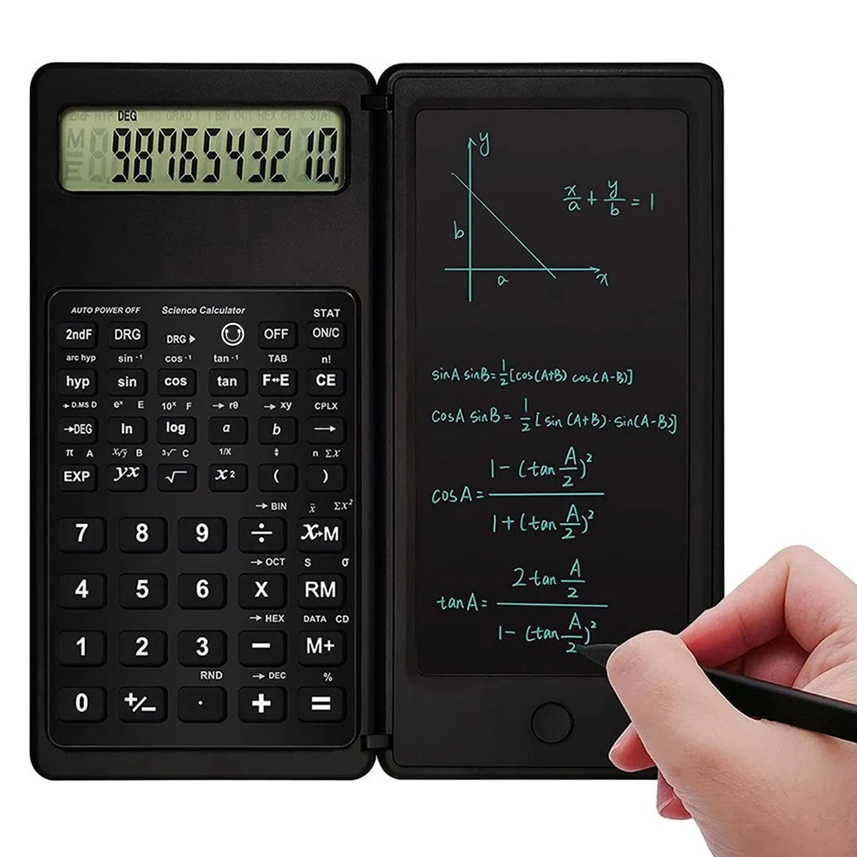 Portable Folding Scientific Calculator & LCD Writing Tablet 6.5" Scientific Calculator Tablet HIP