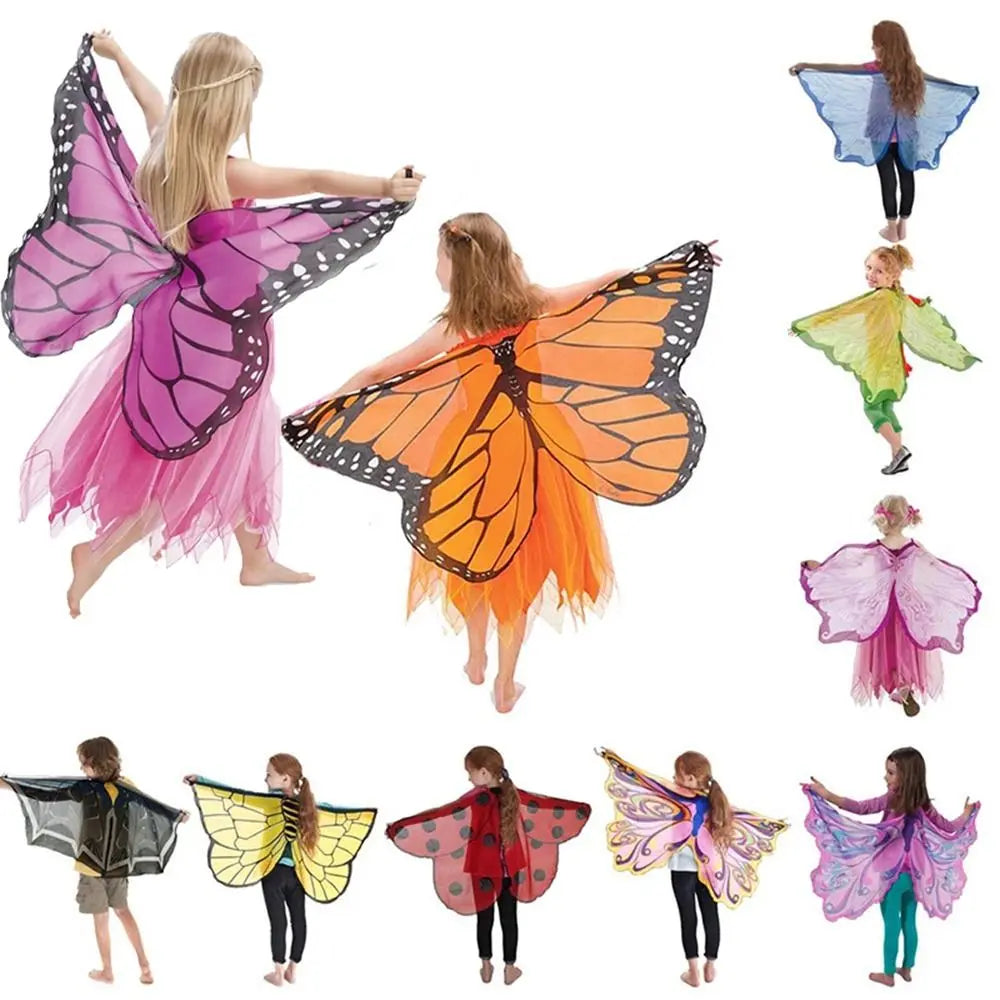 Kids Butterfly Angel Wings Cape & Mask Halloween Costume Kids Costume Set HIP