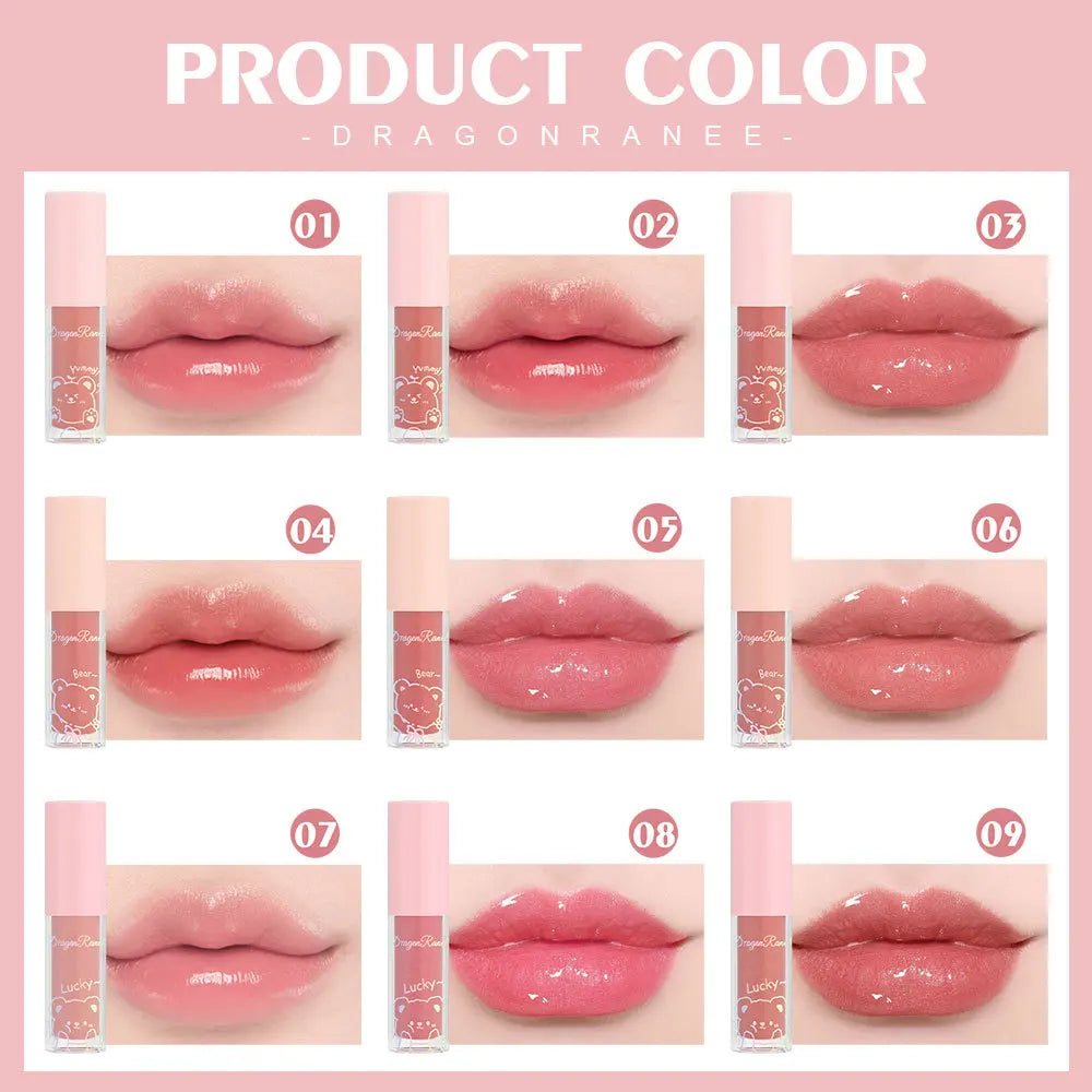 Water Light Glass Lip Glaze Hydrating Mirror Lips Oil Nourishing Moisturizing Pearlescent Glitter Cute Tootsie Mini Lip Gloss HIP