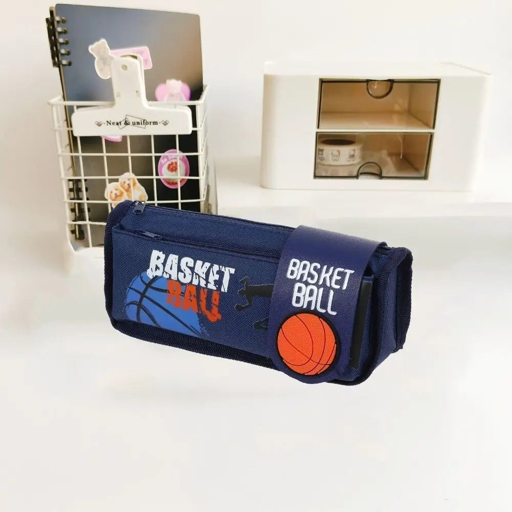 Large Canvas Pencil Case – Basketball Cartoon Pen Bag Canvas Pencil Case HIP