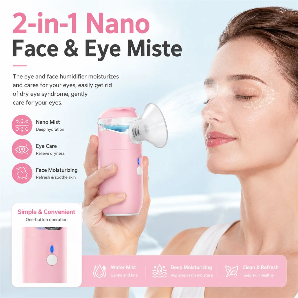 2-in-1 Eye Nebulizer & Face Mist Steamer with Eyeshade Eye Face Steamer HIP