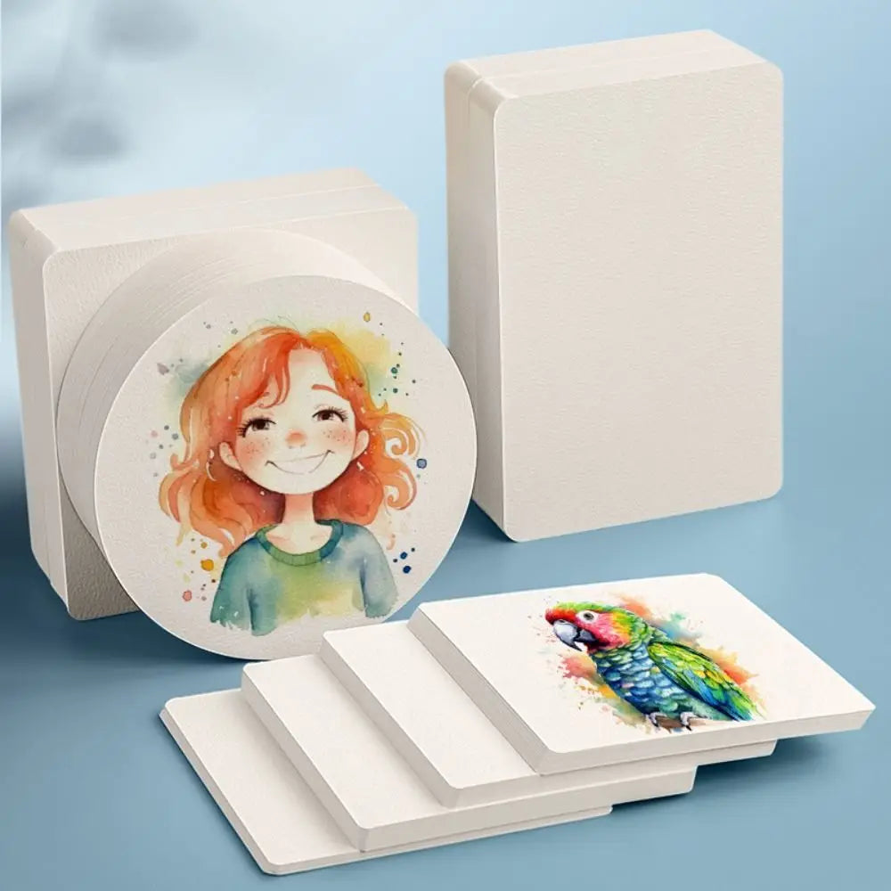 50-Sheet Watercolor Paper Set – Square, Round & Rectangle Watercolor Paper Set HIP