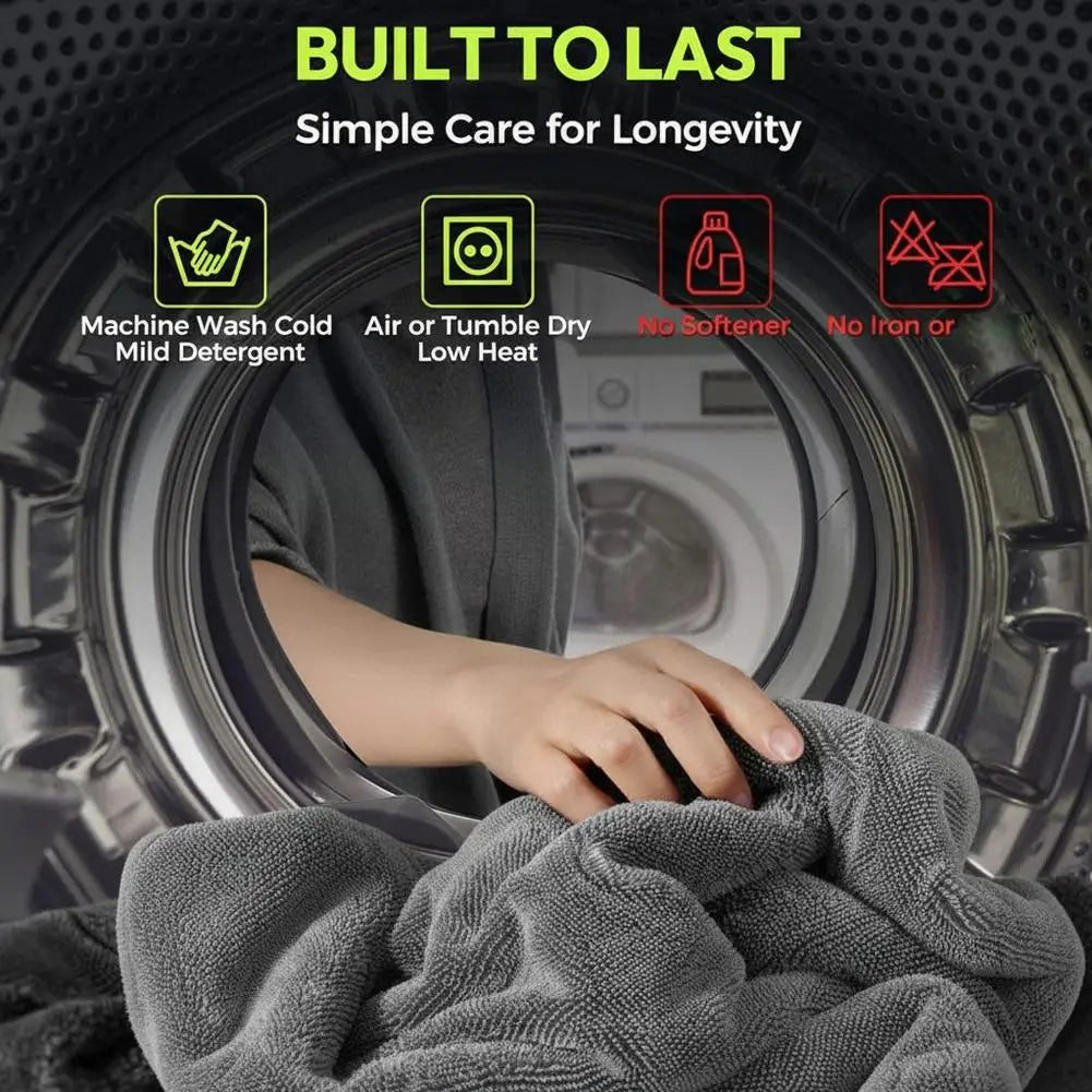 Professional Microfiber Car Cleaning Towel Super Absorbent Thickened Wash Cloth Double-Sided Lint-Free Towel For Car Detailing HIP