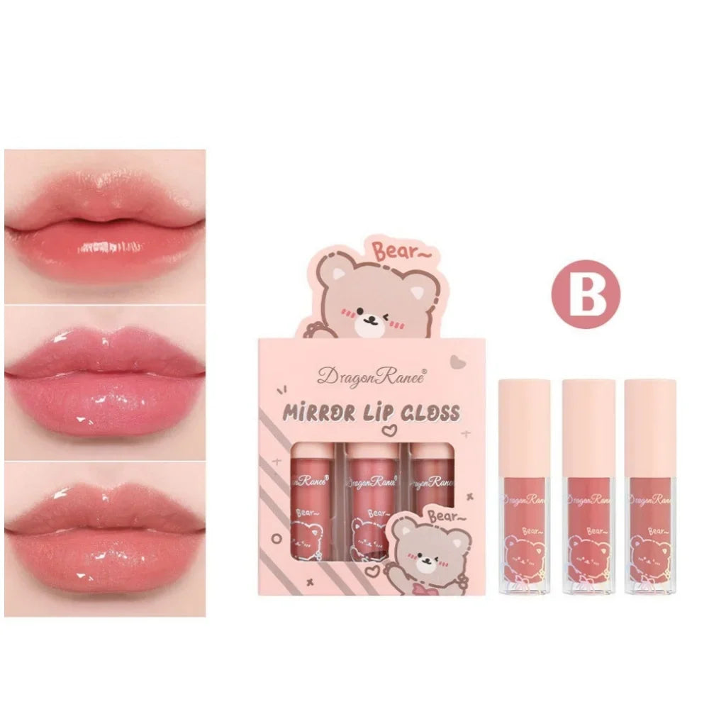 Dragon Ranee 3-Pc Mirror Lip Gloss Set | Pearl Shimmer Glaze Mirror Lip Gloss Set HIP