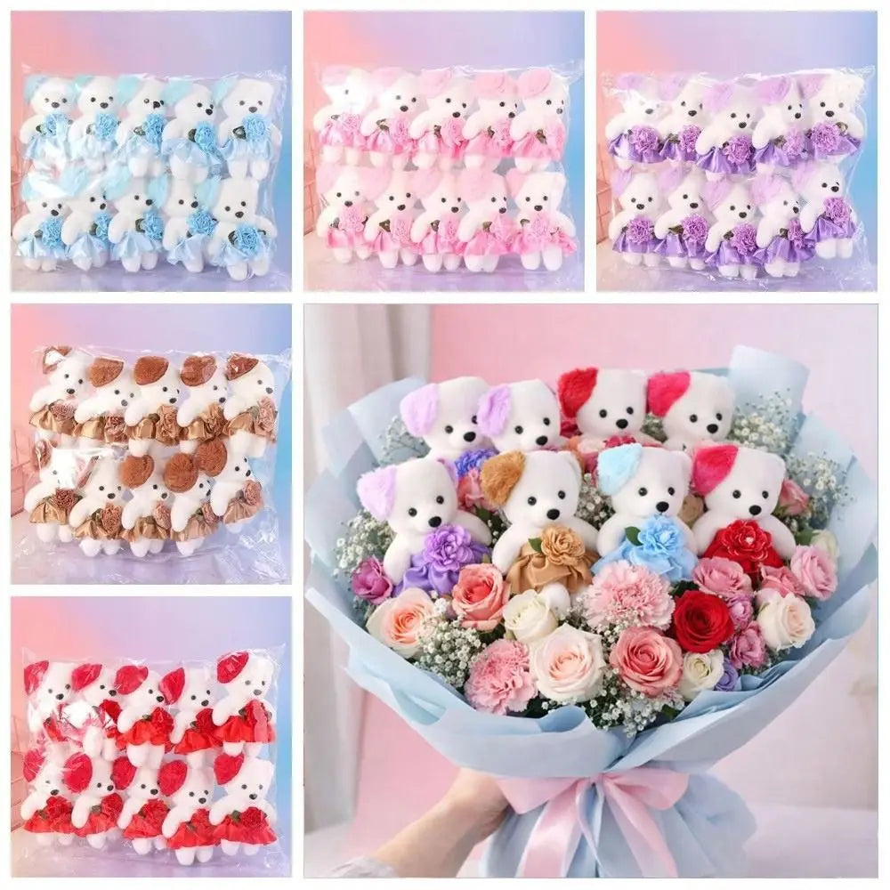 10-Piece Mini Plush Bear Dolls – DIY Bouquet Decoration Set Plush Bear Decoration HIP