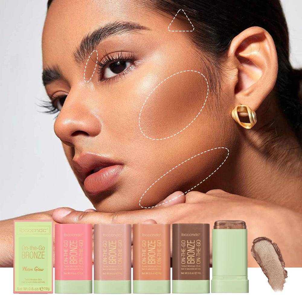 Multi-function Blush Stick Face Makeup Waterproof Easy Color Rouge Blusher Cream Contour Rendering Brightening Contour Makeup HIP