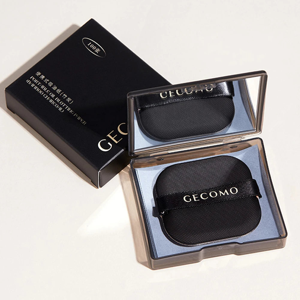 Bamboo Charcoal Oil Blotting Papers 100 Sheets with Case & Puff Oil Blotting Papers HIP