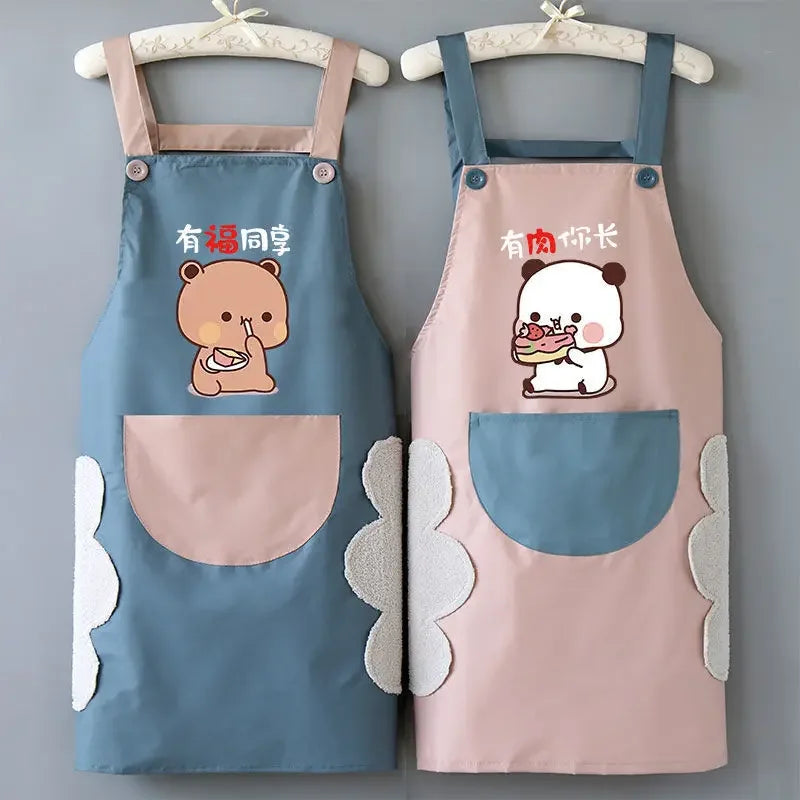 Bubu & Dudu Cartoon Waterproof Kitchen Apron | Wipeable Cartoon Kitchen Apron HIP