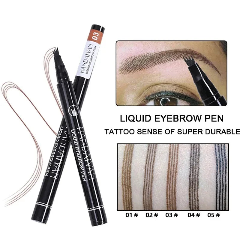 4D Microblading Eyebrow Pen – 4 Fork Tip, Waterproof | Handaiyan Liquid Eyebrow Pen HIP