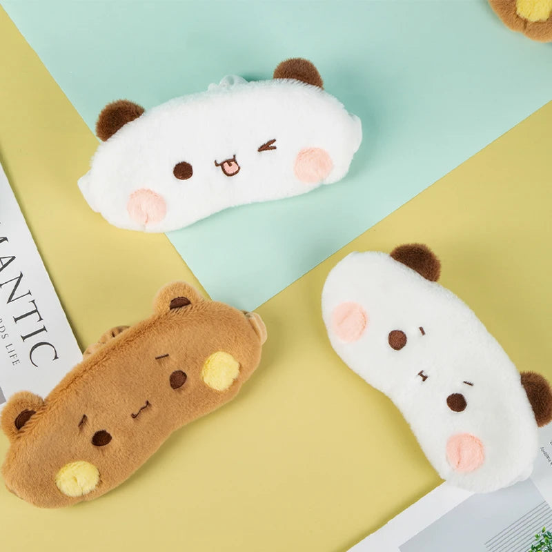 Bubu & Yier Panda Plush Eye Mask – Cute Couple Sleep Gift Plush Sleep Mask HIP