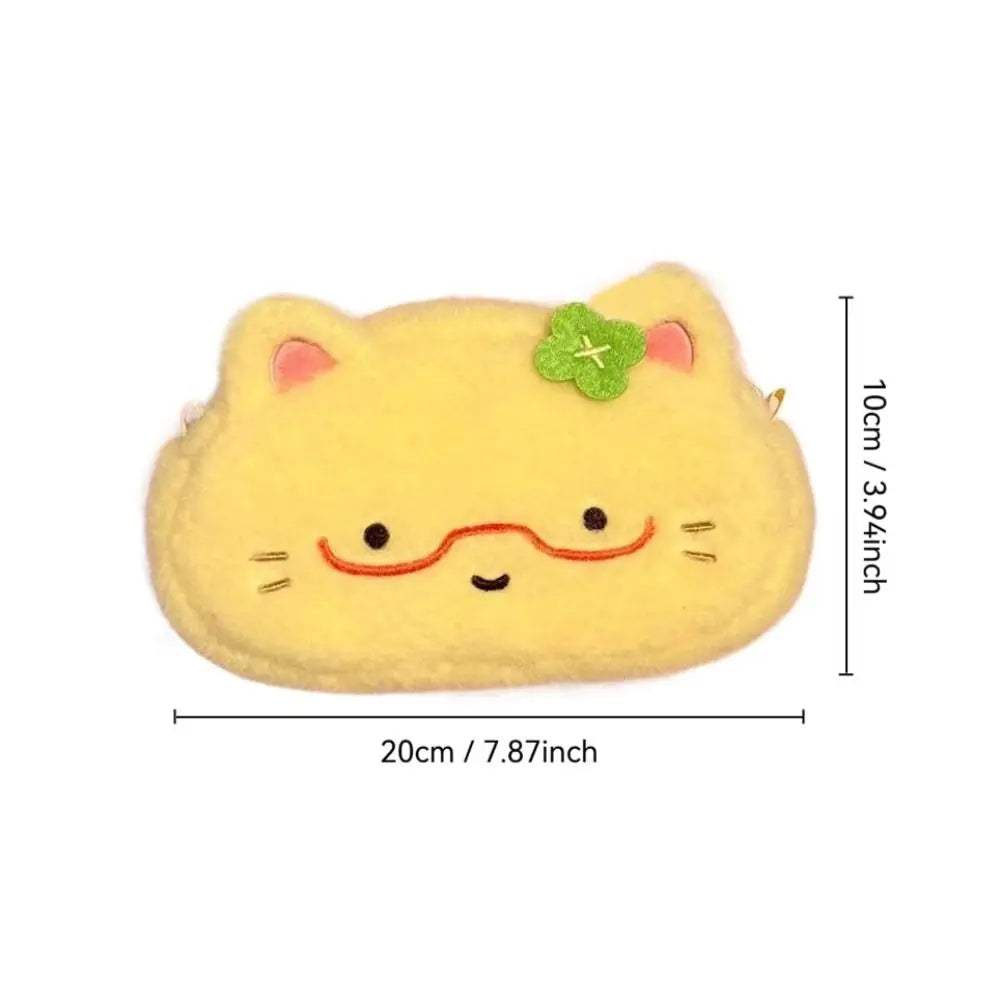 Cute Plush Kitten Pencil Case – Large Capacity Stationery Bag Plush Pencil Case HIP