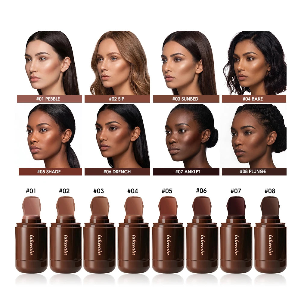 Contour Stick Packet Bronzer Cream Stick Blush & Bronzer with Highlight Brush Long-Lasting Makeup For 3D Face Contour HIP
